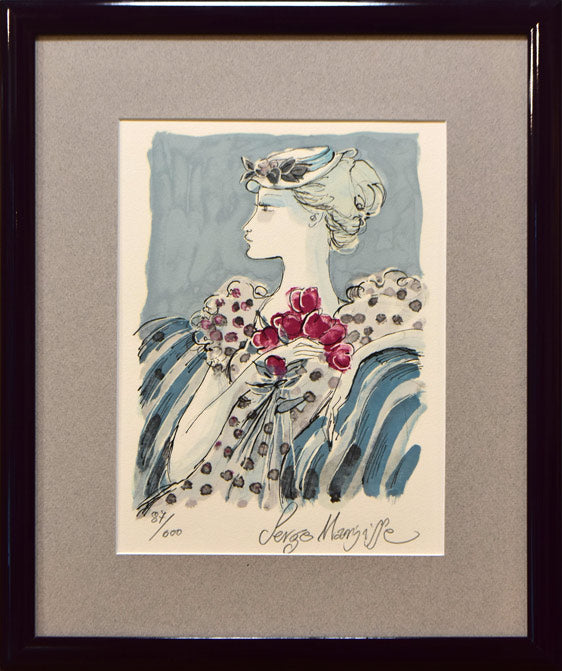 サージ・マルジス「赤い花」リトグラフ