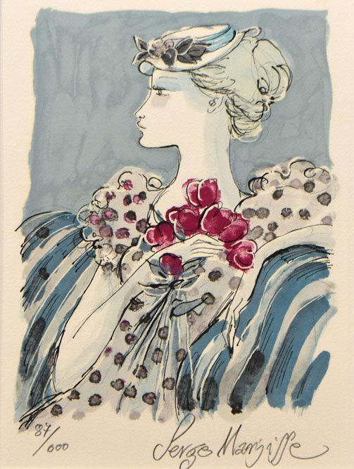 サージ・マルジス「赤い花」リトグラフ 作品全体拡大画像