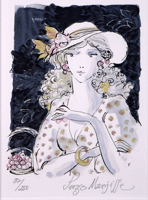 サージ マルジス(Serge Marjisse)「さくらんぼ」リトグラフ 作品全体画像