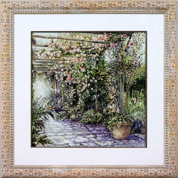 スーザン サハール(Susan SAHALL)「ガーデンパティオ」シルクスクリーン版画