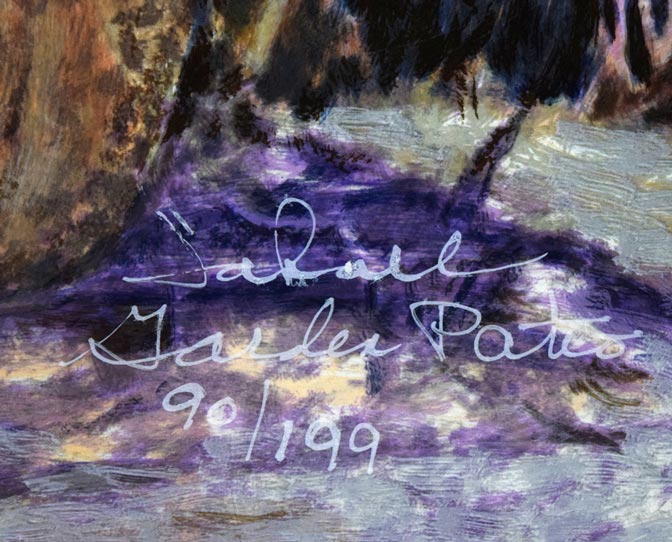 スーザン サハール(Susan SAHALL)「ガーデンパティオ」シルクスクリーン版画 サイン・タイトル・限定番号(ed,90/199)