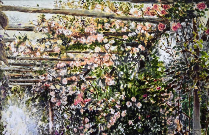 スーザン サハール(Susan SAHALL)「ガーデンパティオ」シルクスクリーン版画 拡大画像1