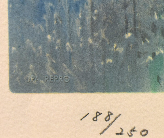 斎藤真一「日傘」リトグラフ 限定番号(ed,188/250)拡大画像