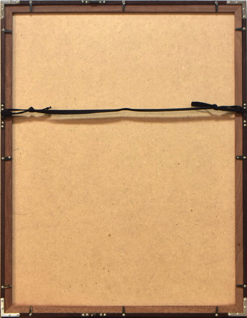 斎藤真一「日傘」リトグラフ 額縁裏側画像