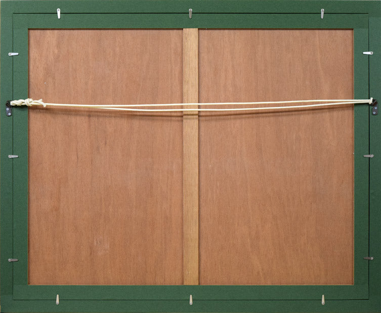 斎藤清「柿の会津(23)」木版画 額縁裏側画像