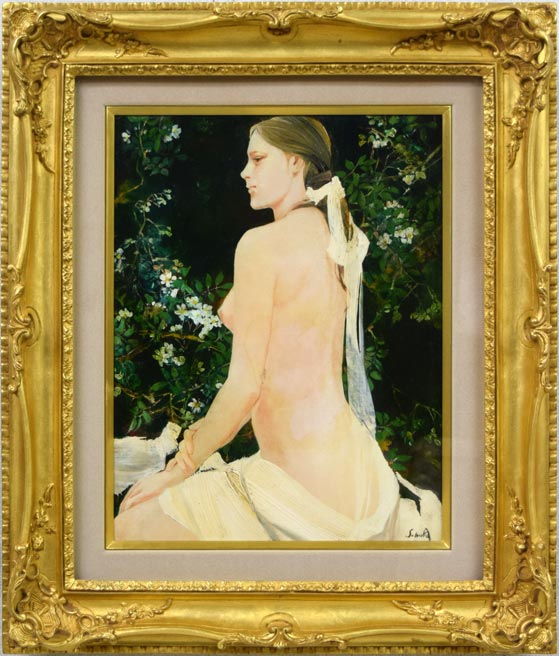 斎藤三郎「野ばら」油絵・F6号