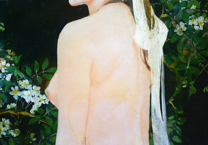 斎藤三郎「野ばら」油絵・F6号 拡大画像2