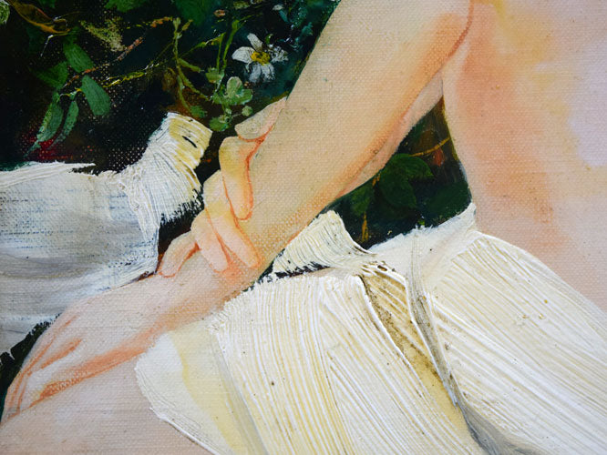 斎藤三郎「野ばら」油絵・F6号 拡大画像3