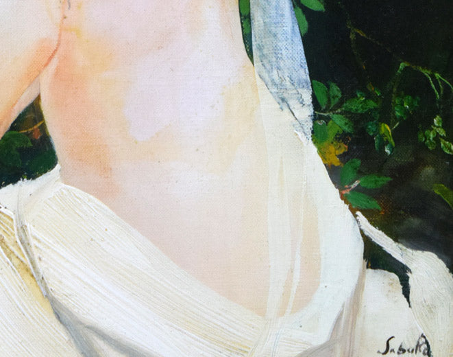 斎藤三郎「野ばら」油絵・F6号 拡大画像4