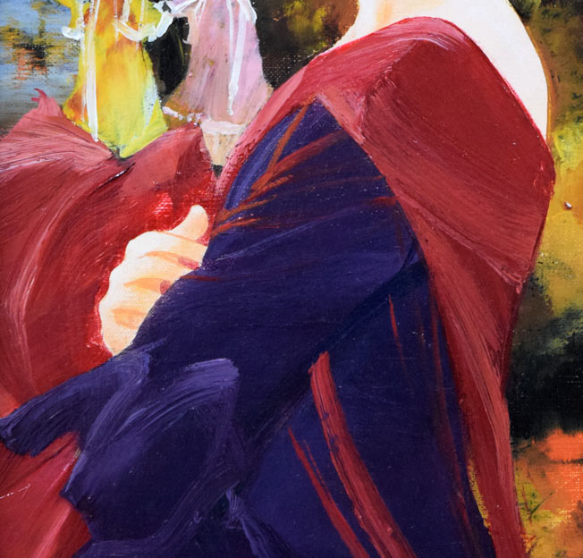 斎藤三郎「踊子パッキー」油絵・F4号 拡大画像2