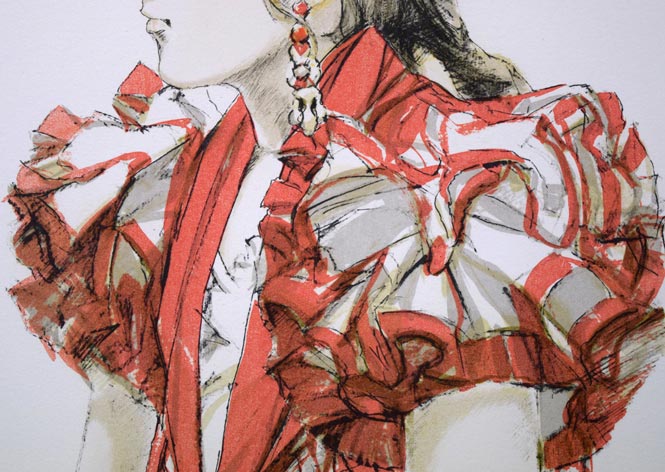 斎藤三郎「少女マリア」リトグラフ 拡大画像2