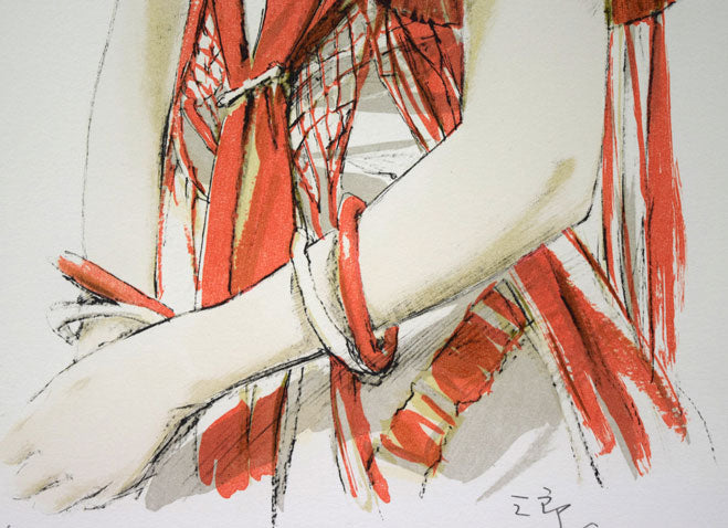 斎藤三郎「少女マリア」リトグラフ 拡大画像3