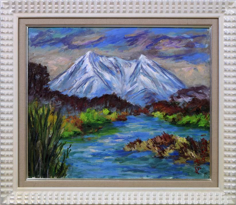 斉藤七資「ニセコ風景」油絵・F8号