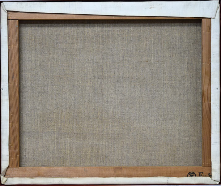 斉藤七資「ニセコ風景」油絵・F8号 キャンバス裏側部分