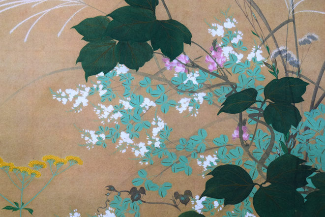 酒井抱一「七草図」複製工芸掛軸・共箱 拡大画像3