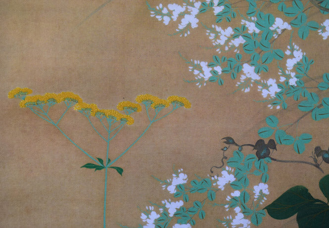 酒井抱一「七草図」複製工芸掛軸・共箱 拡大画像4