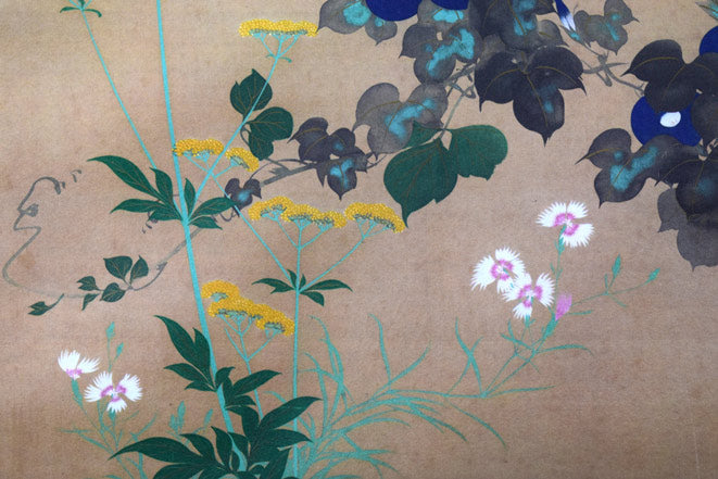 酒井抱一「七草図」複製工芸掛軸・共箱 拡大画像6