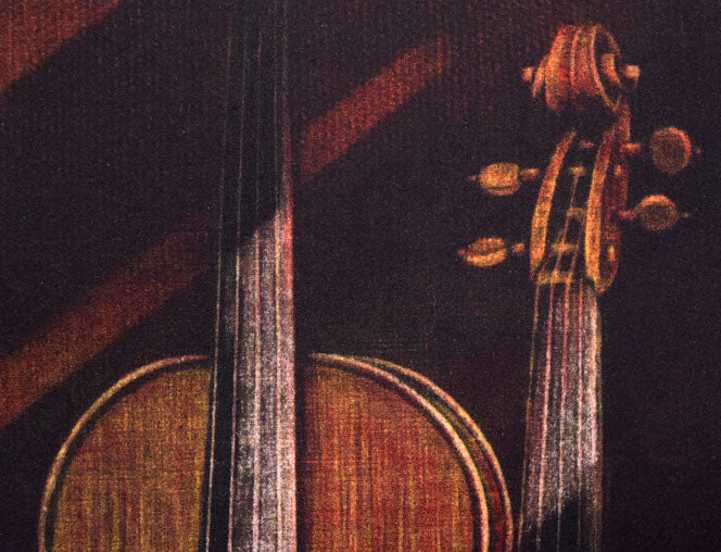 酒井芳元「ヴァイオリン」銅版画 拡大画像1