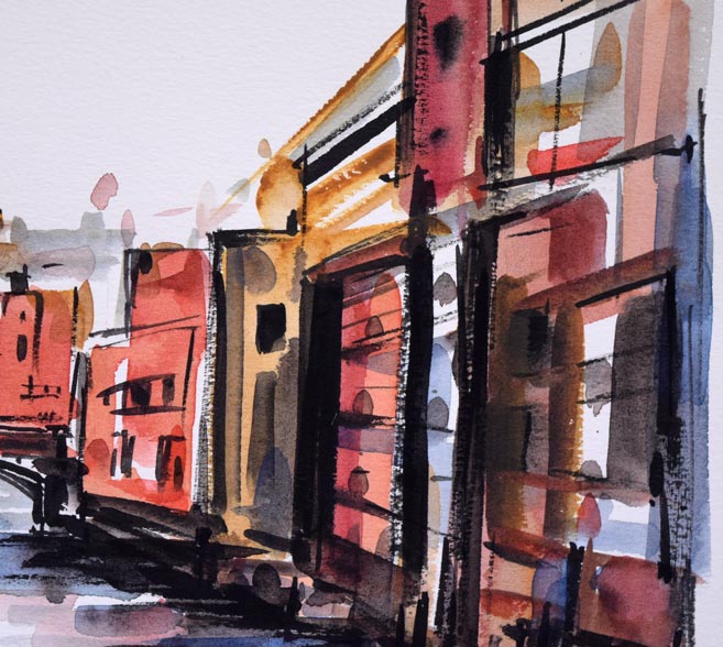 酒井芳元「ヴェネツィア」水彩画・8号 拡大画像3