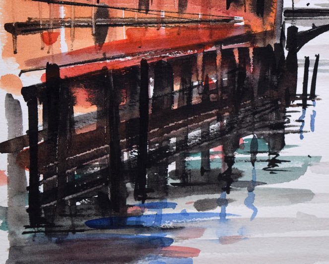 酒井芳元「ヴェネツィア」水彩画・8号 拡大画像4