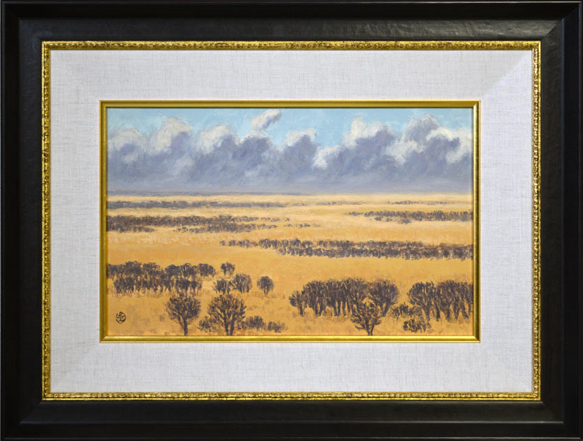 坂本直行「早春の釧路湿原(北海道)」油絵・M10号・1973年作