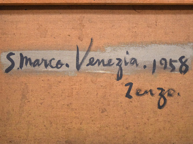 坂本善三「サン・マルコ寺院(ヴェネツィア)」油絵・F10号 裏側拡大画像