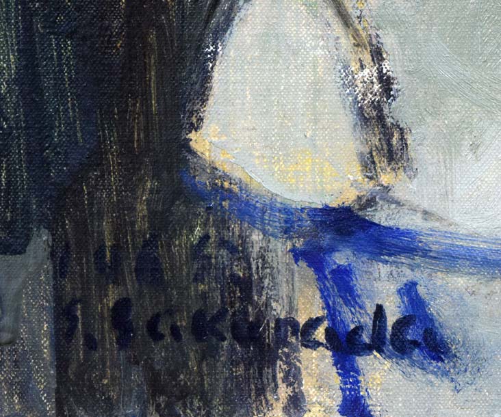 桜田精一「菜の花」油絵・F6号 サイン部分