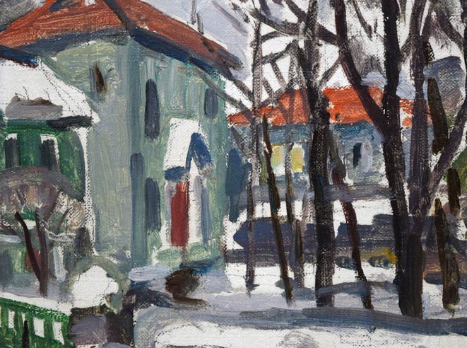 桜田精一「札幌雪景」油絵・F3号 拡大画像2