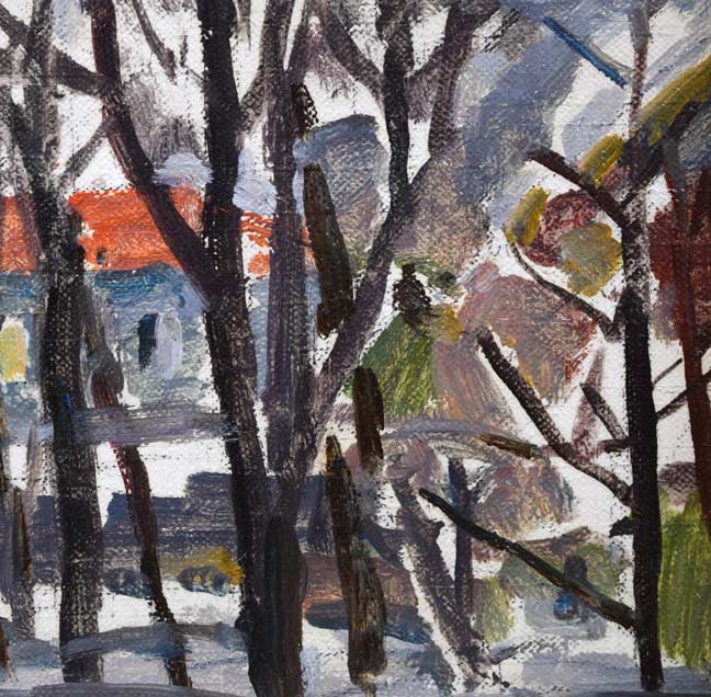 桜田精一「札幌雪景」油絵・F3号 拡大画像3