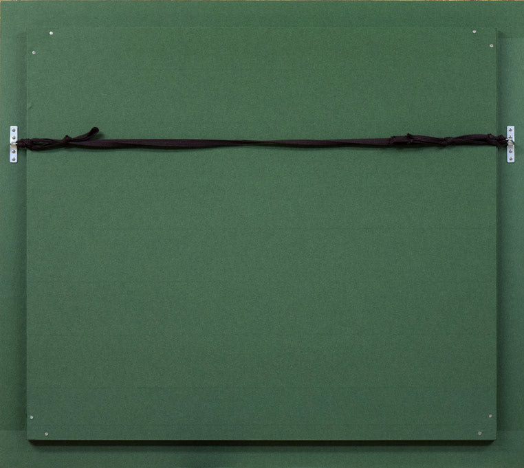 佐間田敏夫「戸隠高原の春(長野県戸隠村)」油絵・F10号 額縁裏側部分