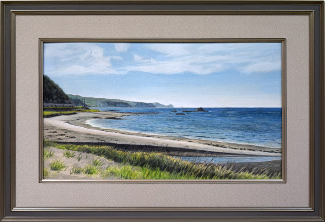 佐々木敏光「岬はるかに(神威岬遠望)」水彩画(縦30.5×横52.6cm)