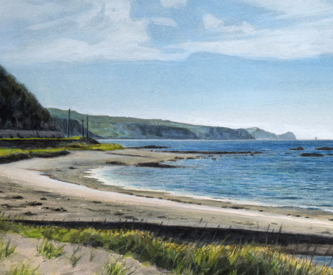 佐々木敏光「岬はるかに(神威岬遠望)」水彩画(縦30.5×横52.6cm) 拡大画像1