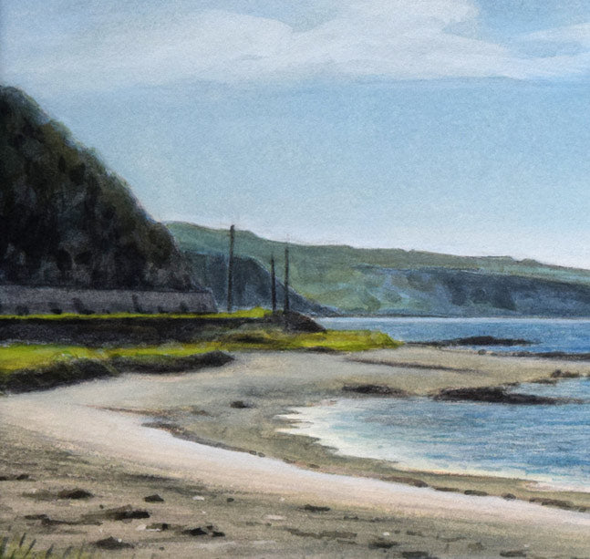 佐々木敏光「岬はるかに(神威岬遠望)」水彩画(縦30.5×横52.6cm) 拡大画像2