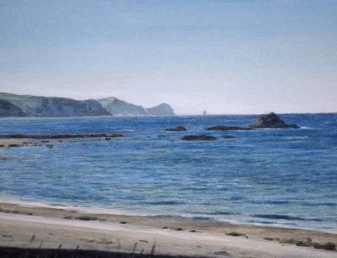 佐々木敏光「岬はるかに(神威岬遠望)」水彩画(縦30.5×横52.6cm) 拡大画像3