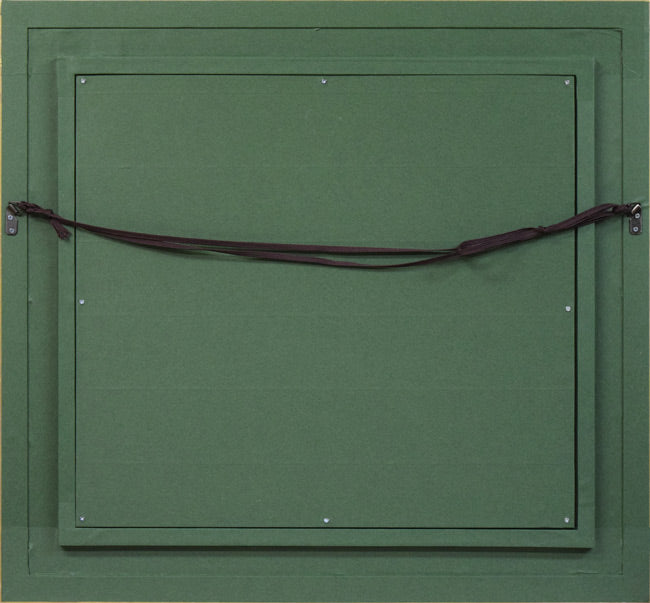 佐々木敏光「夏の樹」水彩画(縦36.5×横41.3cm) 額縁裏側画像