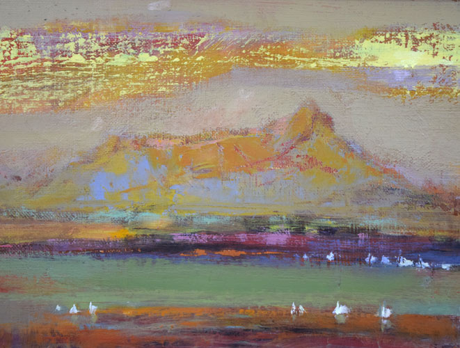 佐々木栄松「尾岱沼(野付半島)」油絵・F8号 拡大画像1