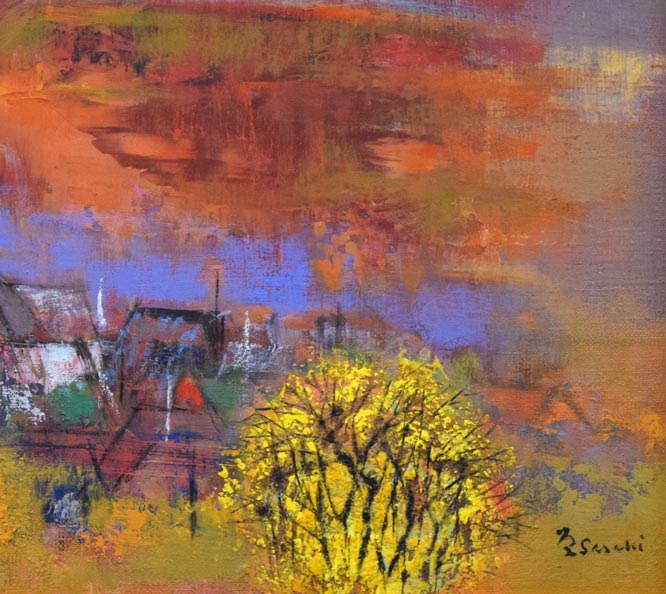 佐々木栄松「尾岱沼(野付半島)」油絵・F8号 拡大画像3