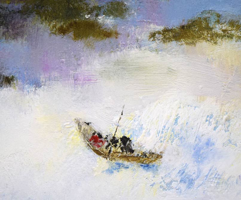 佐々木栄松「積丹の海（北海道）」油絵・F6号　拡大部分1