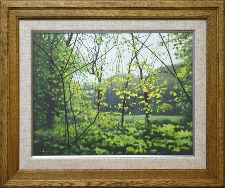 佐々木敏光「植物園の片隅で(札幌)」アクリルガッシュ6号・2003年7月作