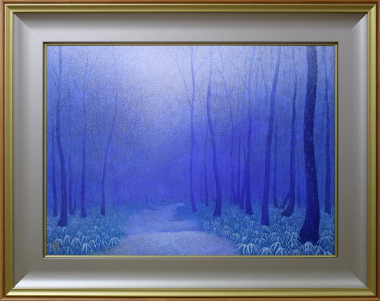 佐々木裕而「霧氷橅小径」日本画・P20号