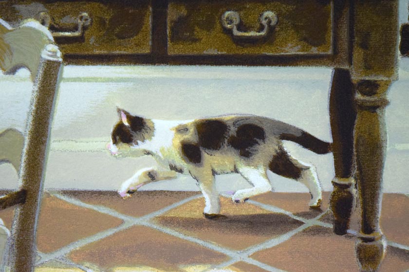 笹倉鉄平「ラ・メゾン・ド・ノルマンディー」シルクスクリーン版画 拡大部分1