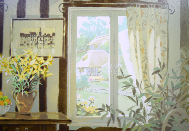 笹倉鉄平「ラ・メゾン・ド・ノルマンディー」シルクスクリーン版画 拡大部分3