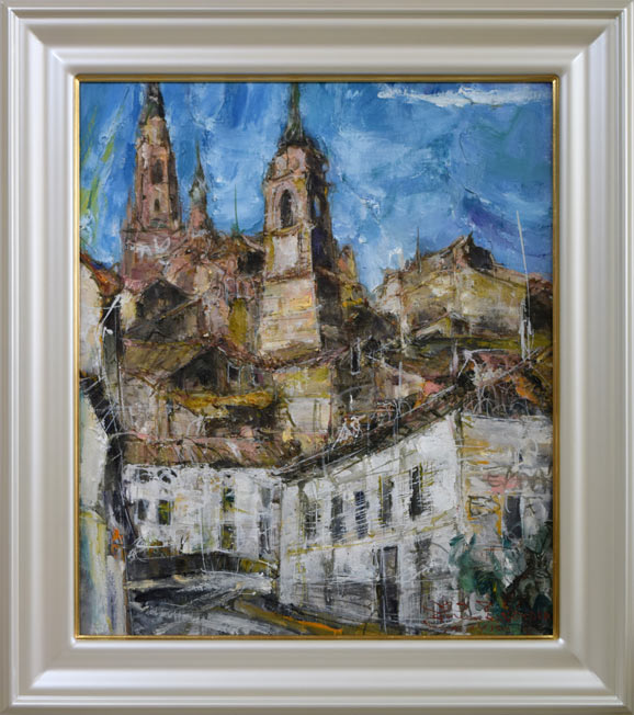 笹山俊弘「アテカ風景(スペイン)」油絵・F10号