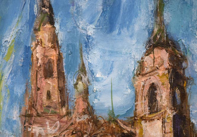 笹山俊弘「アテカ風景(スペイン)」油絵・F10号 拡大画像1