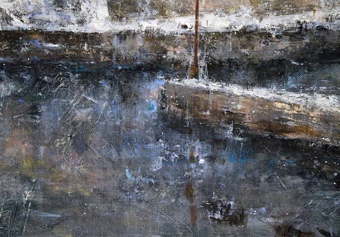 笹山峻弘(俊弘)「日本海冬景」油絵・変形40号 拡大画像4