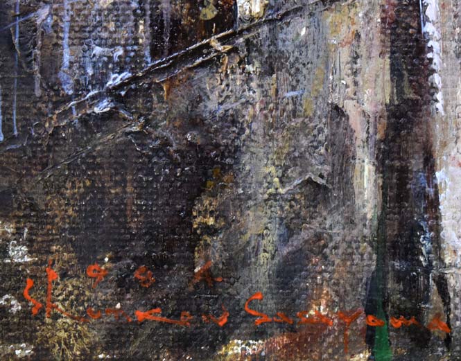 笹山峻弘(俊弘)「シエナ風景(イタリー)」油絵・M8号 サイン拡大画像