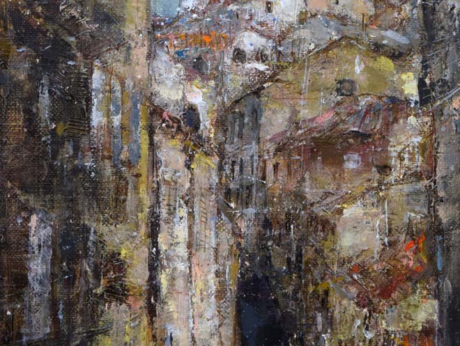 笹山峻弘(俊弘)「シエナ風景(イタリー)」油絵・M8号 拡大画像2