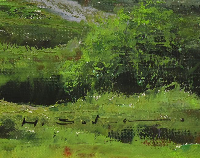 佐田光「大沼と駒ヶ岳(函館)」油絵・F10号 サイン拡大画像