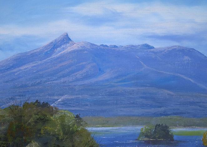 佐田光「大沼と駒ヶ岳(函館)」油絵・F10号 拡大画像1