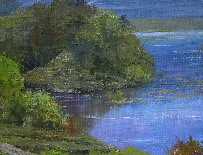 佐田光「大沼と駒ヶ岳(函館)」油絵・F10号 拡大画像2